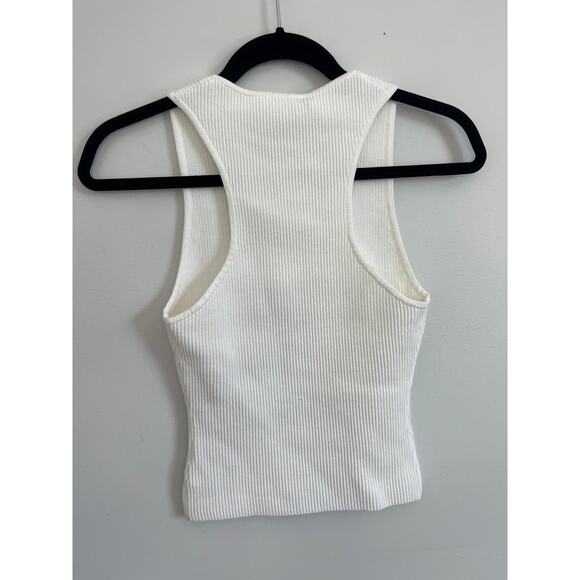 Babaton Sculpt Knit Tank Top Women‎ S White Ribbed Sleeveless Minimalist NWT - Picture 10 of 14